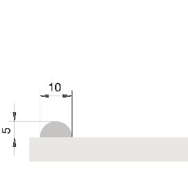 Immagine dell'articolo per Profilo paraspruzzi DORMA-vetr5 x 10 mm, lunghezza 2000 mm, acrilico trasparente