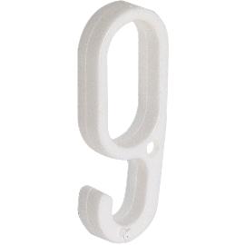 Slika artikla za Kavelj 1a za ovalno garderobno cev, 30 x 15 mm, umetna masa, bela