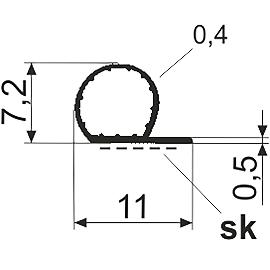 Artikelbild für Dichtungsprofil einseitig selbstklebend Typ P3030 SK, Kunststoff weiß