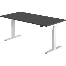 Artikelbild für Bürotisch Evo, elektrisch verstellbar, alufarbig, Platte 1400x800 Graphitgrau