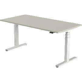 Artikelbild für Bürotisch Evo, elektrisch verstellbar, alufarbig, Platte 1400x800 hellgrau
