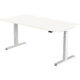 Artikelbild für Bürotisch Evo, elektrisch verstellbar, alufarbig, Platte 1400x800 Topweiß