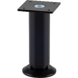 Slika artikla za Pohištvena noga ø 30 mm, dolžina 100 mm, +10 mm, podnožje, aluminij, črn, mat