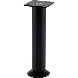 Slika artikla za Pohištvena noga ø 30 mm, dolžina 160 mm, +10 mm, podnožje, aluminij, črn, mat