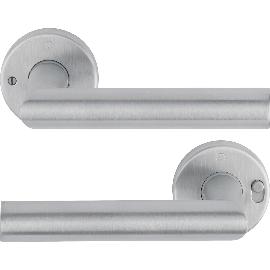 Artikelbild für HOPPE Drückerpaar AMSTERDAM MiniLock links, Türstärke 37-47 mm, Edelstahl matt