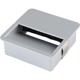 Artikelbild für Kabeldurchgang mit Staubschutzbürste, 76 x 76 mm, Zinkdruckguss alufarbig