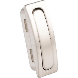 Obrázek produktu pro Sklopná úchytka, šířka 17 mm, výška 50 mm, tlakově litý zinek, efekt nerez.oceli