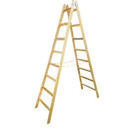 Artikelbild für JUST Holz Stehleiter Sprossen=8 Länge=2,40 m mit Gurt