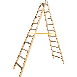 Artikelbild für JUST Holz Stehleiter Sprossen=10 Länge=3,16 m mit Gurt