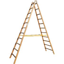 Artikelbild für JUST Holz Stehleiter Sprossen=11 Länge=3,46 m mit Gurt