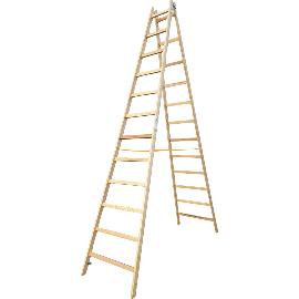 Artikelbild für JUST Holz Stehleiter Sprossen=12 Länge=3,76 m mit Gurt