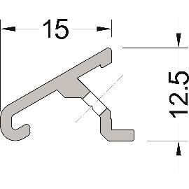 Termékkép GUTMANN szárnytakaróprofil P 631, 6000 mm, alu ezüst eloxált