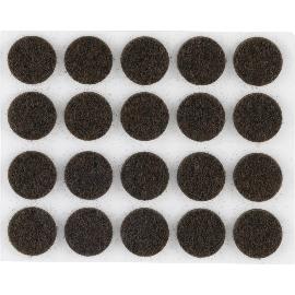 Obrázok pre Filcové klzáky okrúhle ø 17 mm, hrúbka materiálu 3 mm, samolepiace, hnedé, 20 ks
