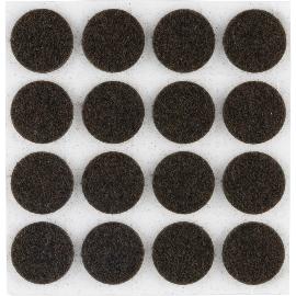 Obrázok pre Filcové klzáky okrúhle ø 22 mm, hrúbka materiálu 3 mm, samolepiace, hnedé, 16 ks