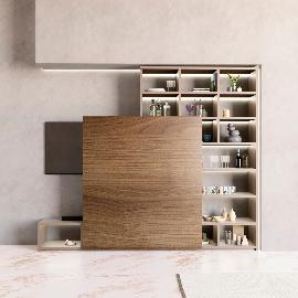 Termékkép láthatatlan tolórendszer Magic Living, -1100 mm, fekete eloxált