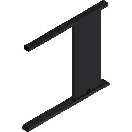 Artikelbild für Tischgestell C 3000 Seitenteil V2 rechts Tiefe 750 mm RAL 7016