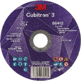 Artikelbild für 3M Trennscheibe Cubitron3 gerade Form 125 x 1,0 x 22,23 mm Inox/Stahl