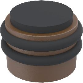 Obrázek produktu pro KWS podlah. a stěnový dveř. doraz 2053, čer. guma ø 42 mm, hliník tm. hnědý elox