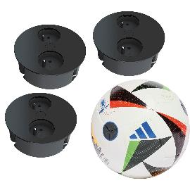 Obrázok pre Zabudovaná zásuvka TWIST 2Z, 230 V, 2 zásuvky matne čierna RAL9005