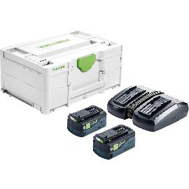 Artikelbild für FESTOOL Akku-Starterset SYS 18 Volt / 2x 5,0 Ah TCL 6 DUO