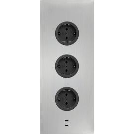 Artikelbild für CARESSI Steckdosenelement 3ST29 3 Schukosteckdosen USB-A + C Charger Edelstahl