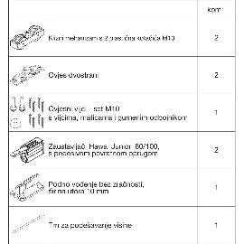 Slika artikla za HAWA-Junior 100/Z garnitura okova za drvo, 2 prihvatni graničnik Standard