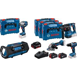 Artikelbild für BOSCH Akku Set GPB + GDS + GBA + GSR + GBH + GWS 18 Volt