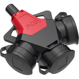 Artikelbild für PCE Gummihängekupplung TAURUS2 3-fach 16 Ampere 250 Volt IP54