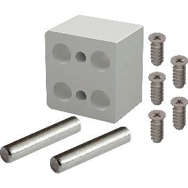 Artikelbild für DISTACUBE® Distanzklotz-Set 25 mm, Aluminium seidenweiß, inkl. Montagezubehör