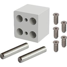 Artikelbild für DISTACUBE® Distanzklotz-Set 30 mm, Aluminium seidenweiß, inkl. Montagezubehör