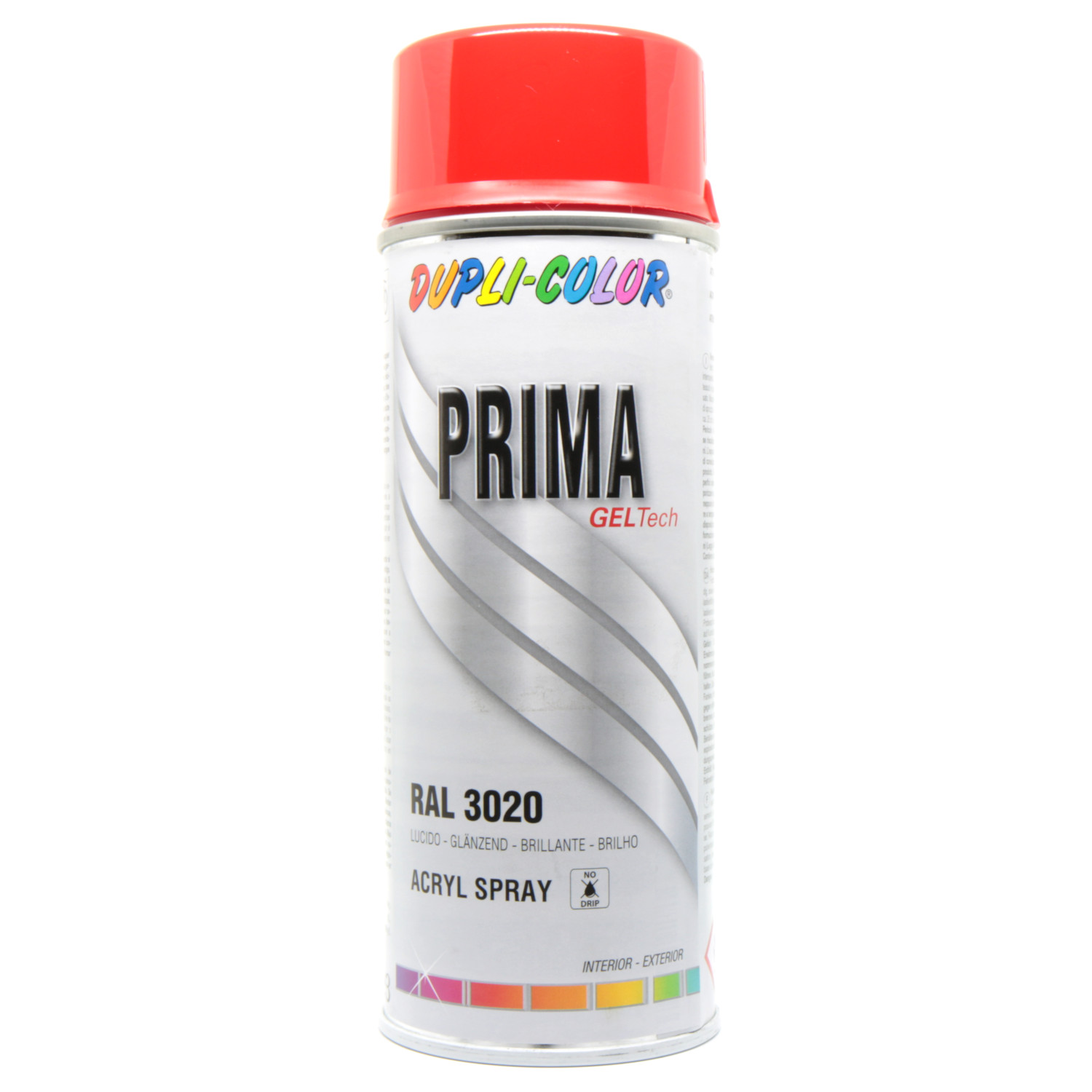 Dupli-Color Vernice spray Prima 400ml, rosso traffico lucido / RAL 3020