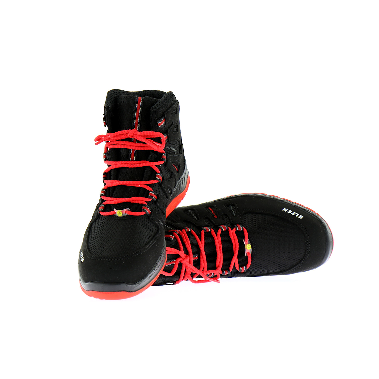 ELTEN bezpečnostní kotníková obuv Black-Red Mid ESD S3 SRC vel. 44